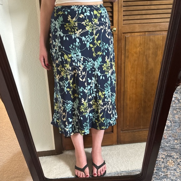 Vintage Valerie Stevens Silk Floral Midi Skirt - Picture 5 of 8